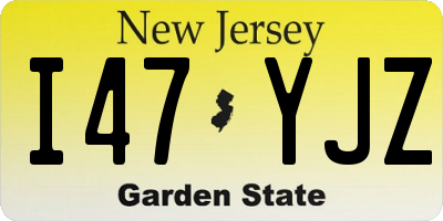 NJ license plate I47YJZ