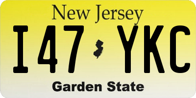 NJ license plate I47YKC
