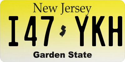 NJ license plate I47YKH