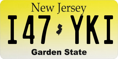 NJ license plate I47YKI
