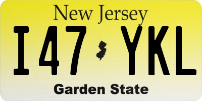 NJ license plate I47YKL