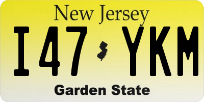 NJ license plate I47YKM