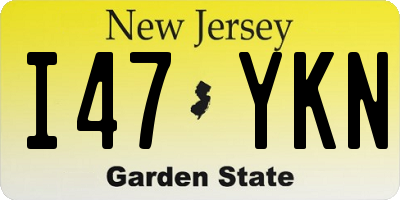 NJ license plate I47YKN