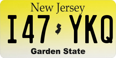 NJ license plate I47YKQ