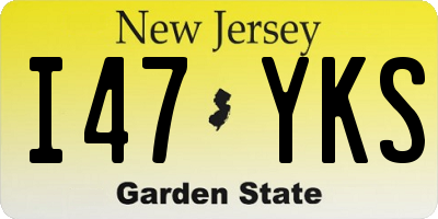 NJ license plate I47YKS