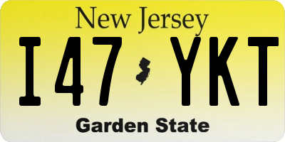 NJ license plate I47YKT