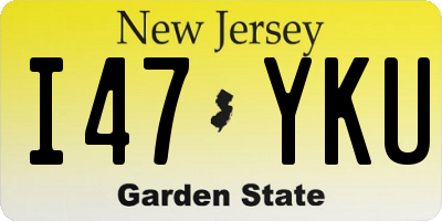 NJ license plate I47YKU