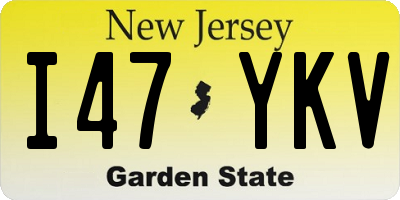 NJ license plate I47YKV