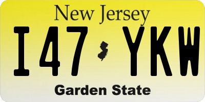 NJ license plate I47YKW