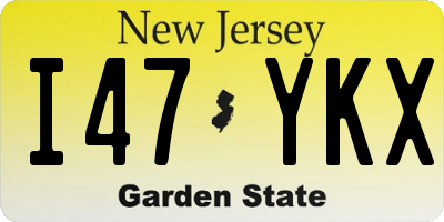 NJ license plate I47YKX