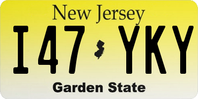 NJ license plate I47YKY