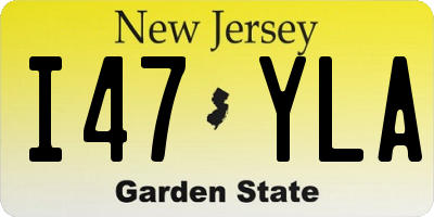 NJ license plate I47YLA