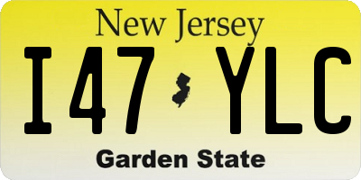 NJ license plate I47YLC