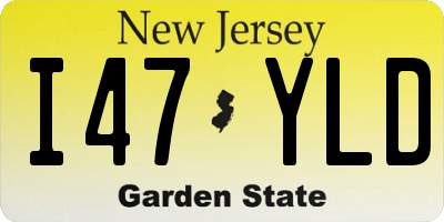 NJ license plate I47YLD