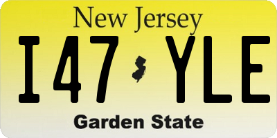 NJ license plate I47YLE