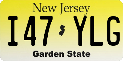 NJ license plate I47YLG