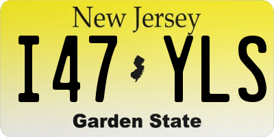 NJ license plate I47YLS