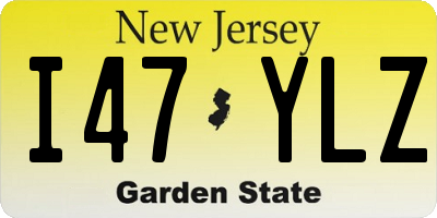 NJ license plate I47YLZ