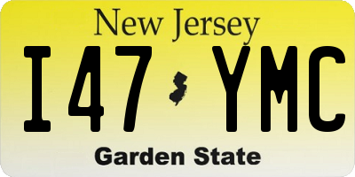NJ license plate I47YMC