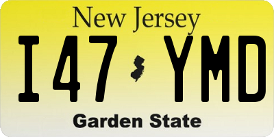NJ license plate I47YMD