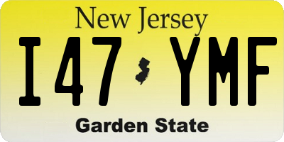 NJ license plate I47YMF