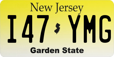 NJ license plate I47YMG