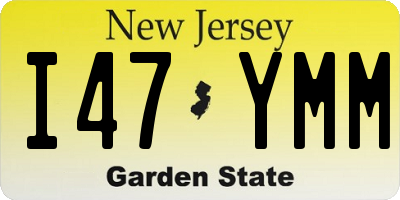 NJ license plate I47YMM