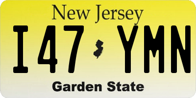 NJ license plate I47YMN