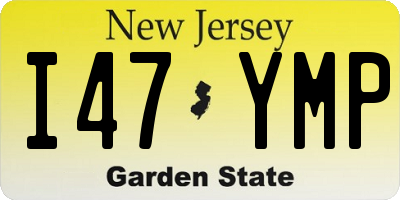 NJ license plate I47YMP