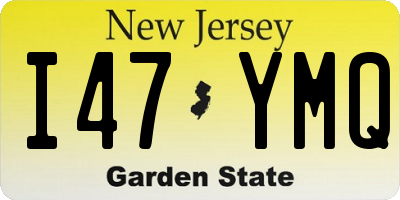 NJ license plate I47YMQ