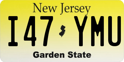 NJ license plate I47YMU