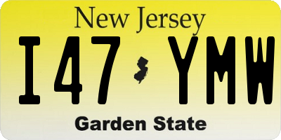 NJ license plate I47YMW