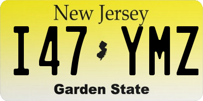 NJ license plate I47YMZ