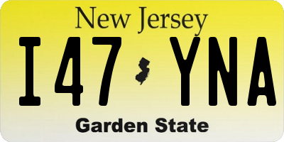 NJ license plate I47YNA