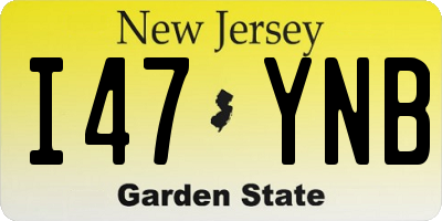 NJ license plate I47YNB