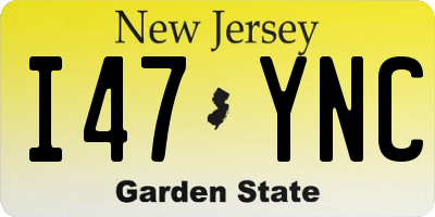 NJ license plate I47YNC