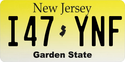 NJ license plate I47YNF
