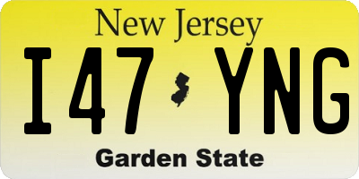 NJ license plate I47YNG