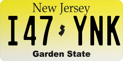 NJ license plate I47YNK