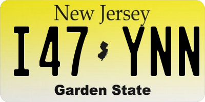 NJ license plate I47YNN