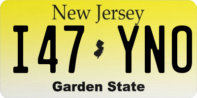 NJ license plate I47YNO