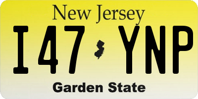 NJ license plate I47YNP
