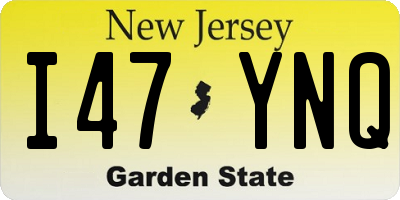 NJ license plate I47YNQ