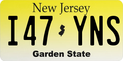 NJ license plate I47YNS