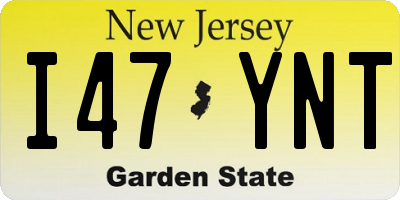 NJ license plate I47YNT