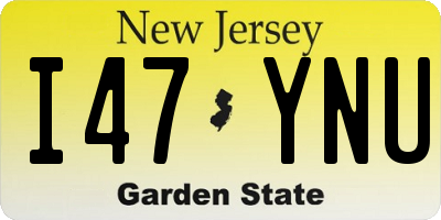 NJ license plate I47YNU