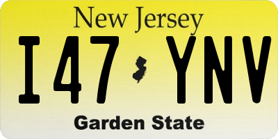 NJ license plate I47YNV