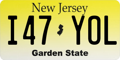 NJ license plate I47YOL