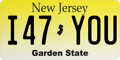 NJ license plate I47YOU