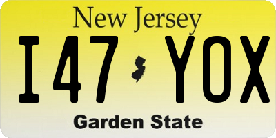 NJ license plate I47YOX